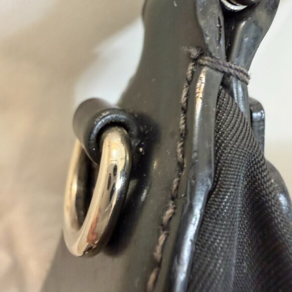 Vintage Y2K black Prada Saffiano Tessuto Nylon-Leather Bag w/chain - Picture 17 of 17